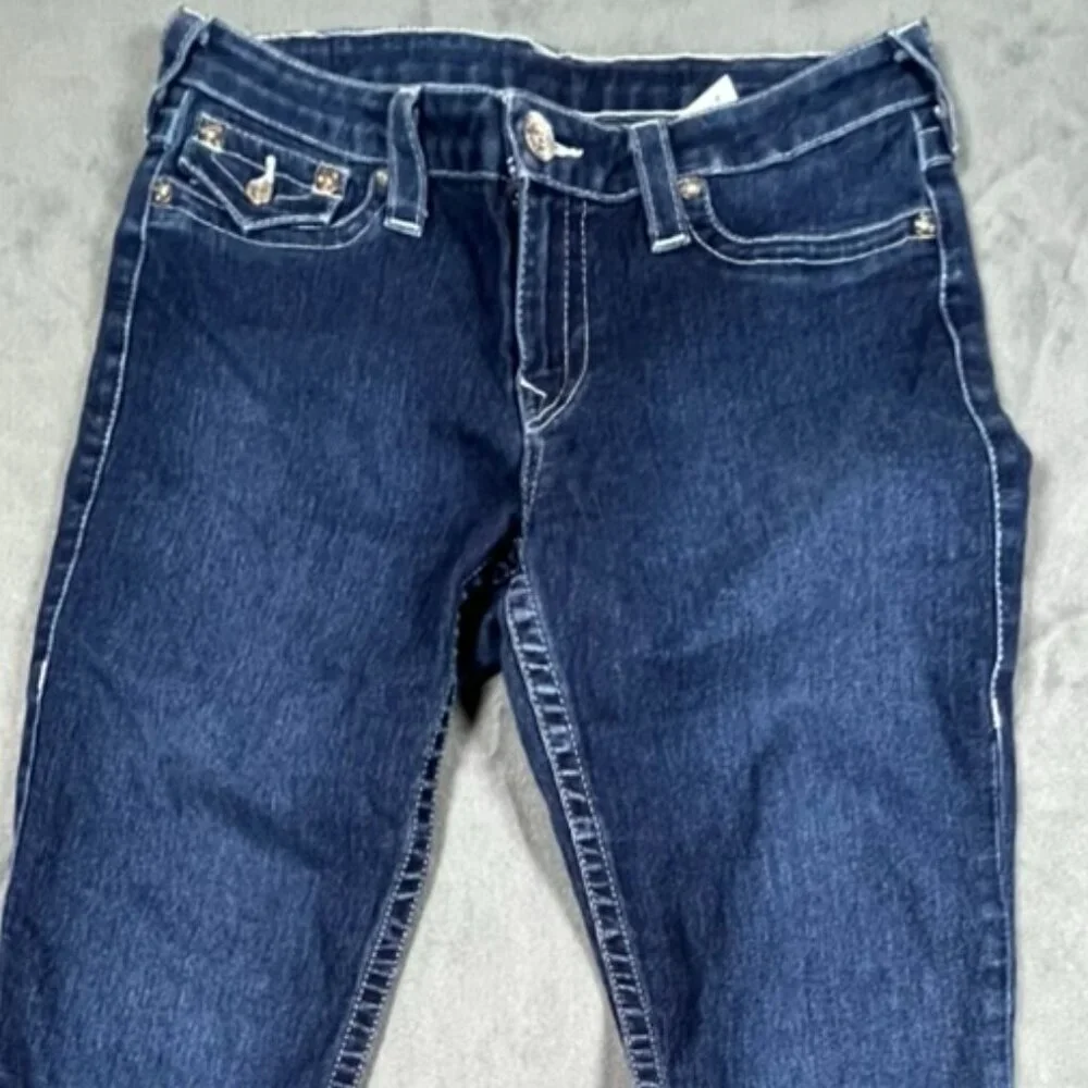 True Religion Jeans 32x29 Denim Legging Jegging White Stitch FLap Pocket - Picture 3 of 11